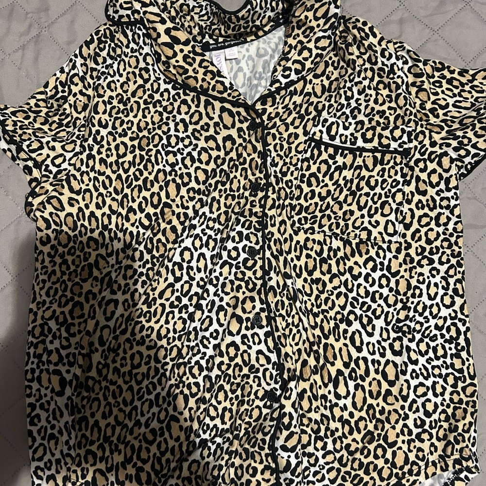 Leopard Print Button-Up Shirt